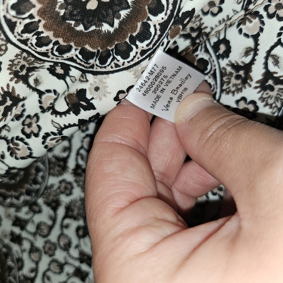 NWOT Vera Bradley Quilted Leather Tote Brown Camel - Picture 9 of 16